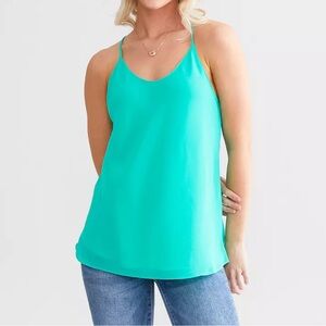 Elegant Vibrant Teal Green Sleeveless Top